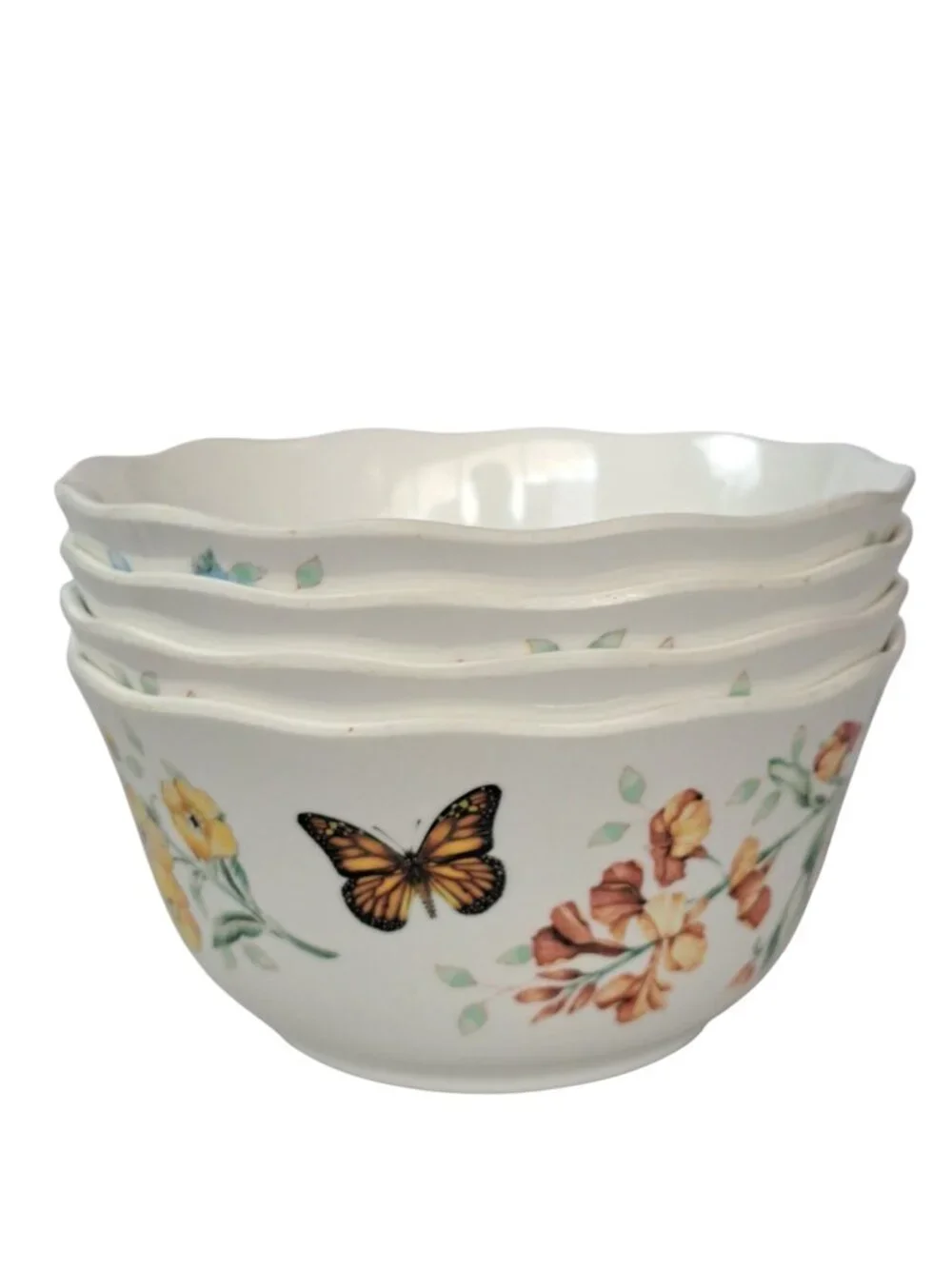 Lenox Butterfly Garden Melamine Soup Cereal Bowl 5 5/8
